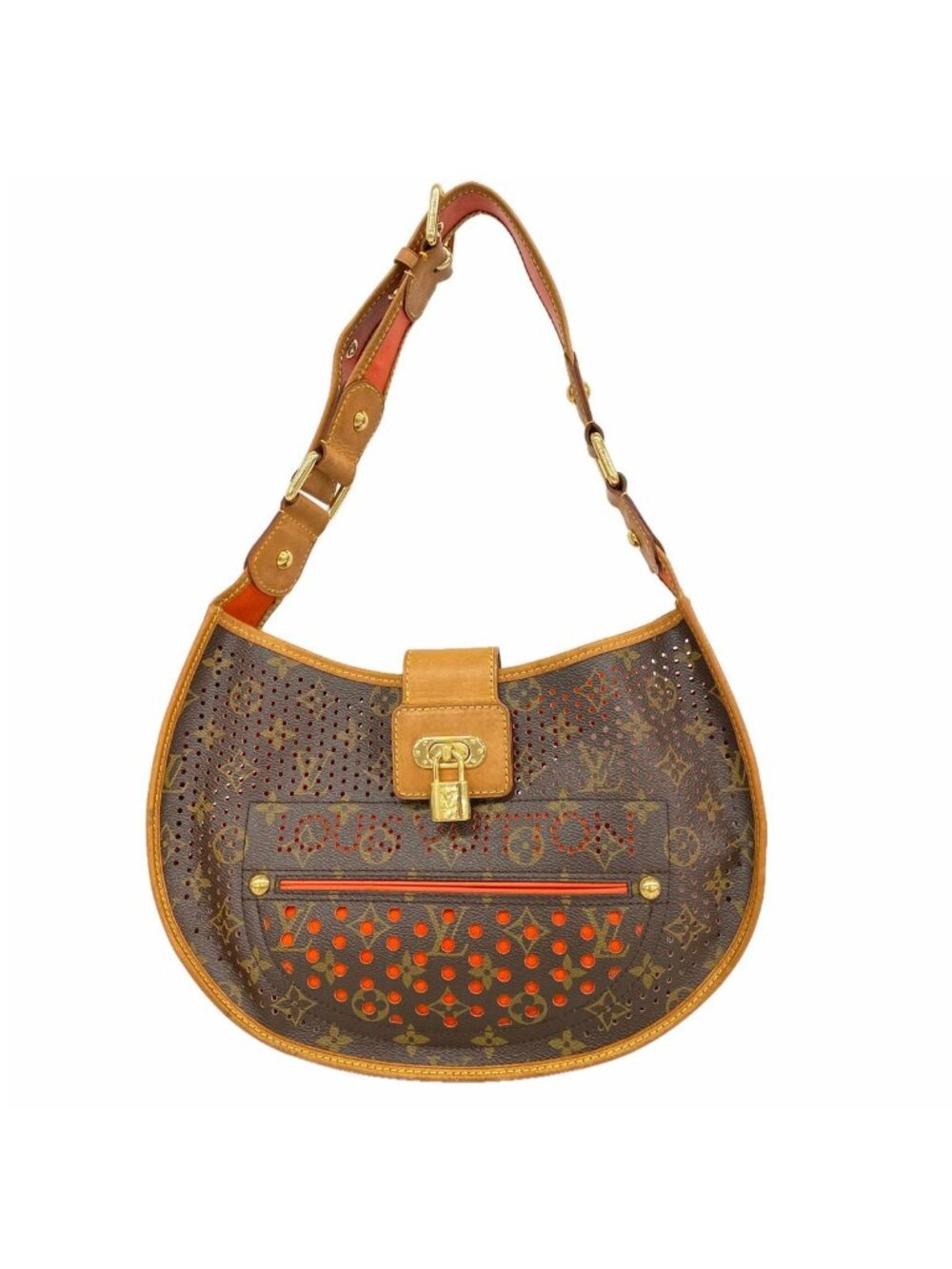 Louis Vuitton Shoulder Bag Monogram Perfo Demilune Orange